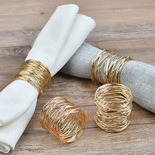 6PCS Gold Napkin Rings Metal Napkin Buckle Holder Set 42 * 36 mm Dinner Table Decor for christmas Wedding FOROREH Art Serviette napkin ring - Image 7