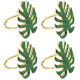 Warmhm 4piezas Unidades Anillos para Servilletas Metálicos Tortuga Verde Diseño Realista para Decoración Mesa Boda Banquete Fiesta