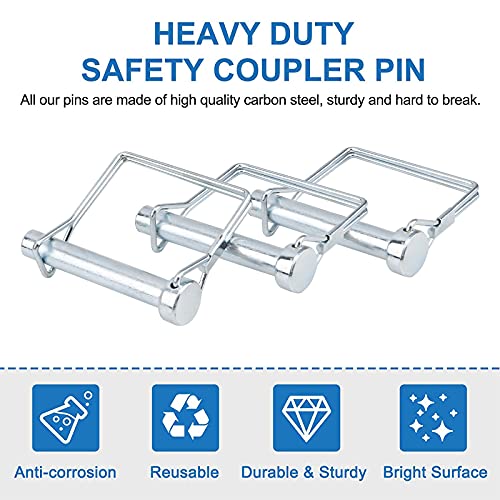 INCREWAY Drahtschlossstift, 4 Stück, 10 mm, Karbonstahl, Wellenstift, Vierkantschlaufe, Drahtschlossstift für Gleis-, Bauernhof- und Rasen (10 × 60 mm)