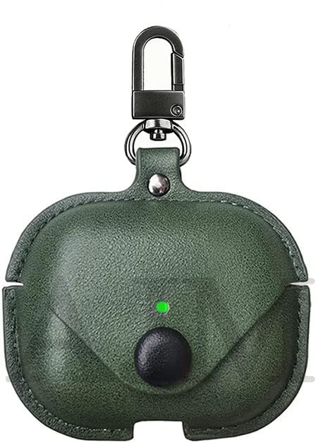 AJM 360 Protection Shockproof Design Leather Case Compatible with Boat Airdopes 161 Pro (Dark Green)