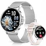 Fitonme Smartwatch Damen Rund, 1,27' HD Smart Watch mit Telefonfunktion, 120+ Sportmodi, IP68 Wasserdicht Fitnessuhr mit Herzfrequenz SpO2 Schlafmonitor, Fitness Tracker für Android iOS, Silber
