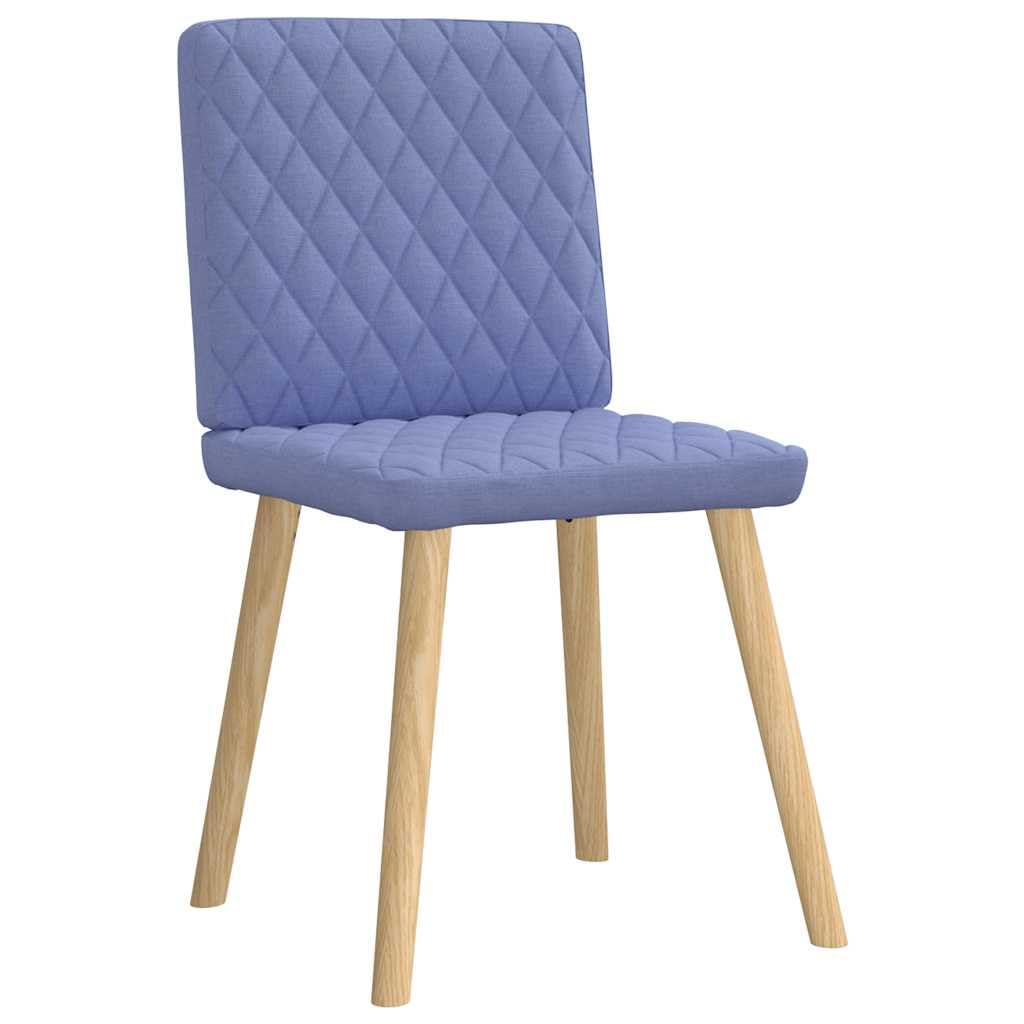 Juego de 4 sillas de comedor de tela azul vaquera, elegantes sillas tapizadas con suave funda de poliéster, resistente estructura de metal y madera y asiento cómodo para el comedor,