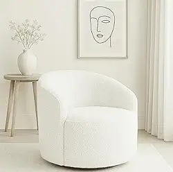 Poltrona Grécia Orgânica Decorativa em Tecido Boucle | Moderna Elegante Confortável com Almofadas (CRU)