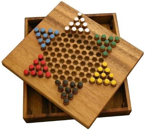 Checkers Board Game, Hand Made Hand Craft Wooden Toys - 6 Star by Thai Handicraft