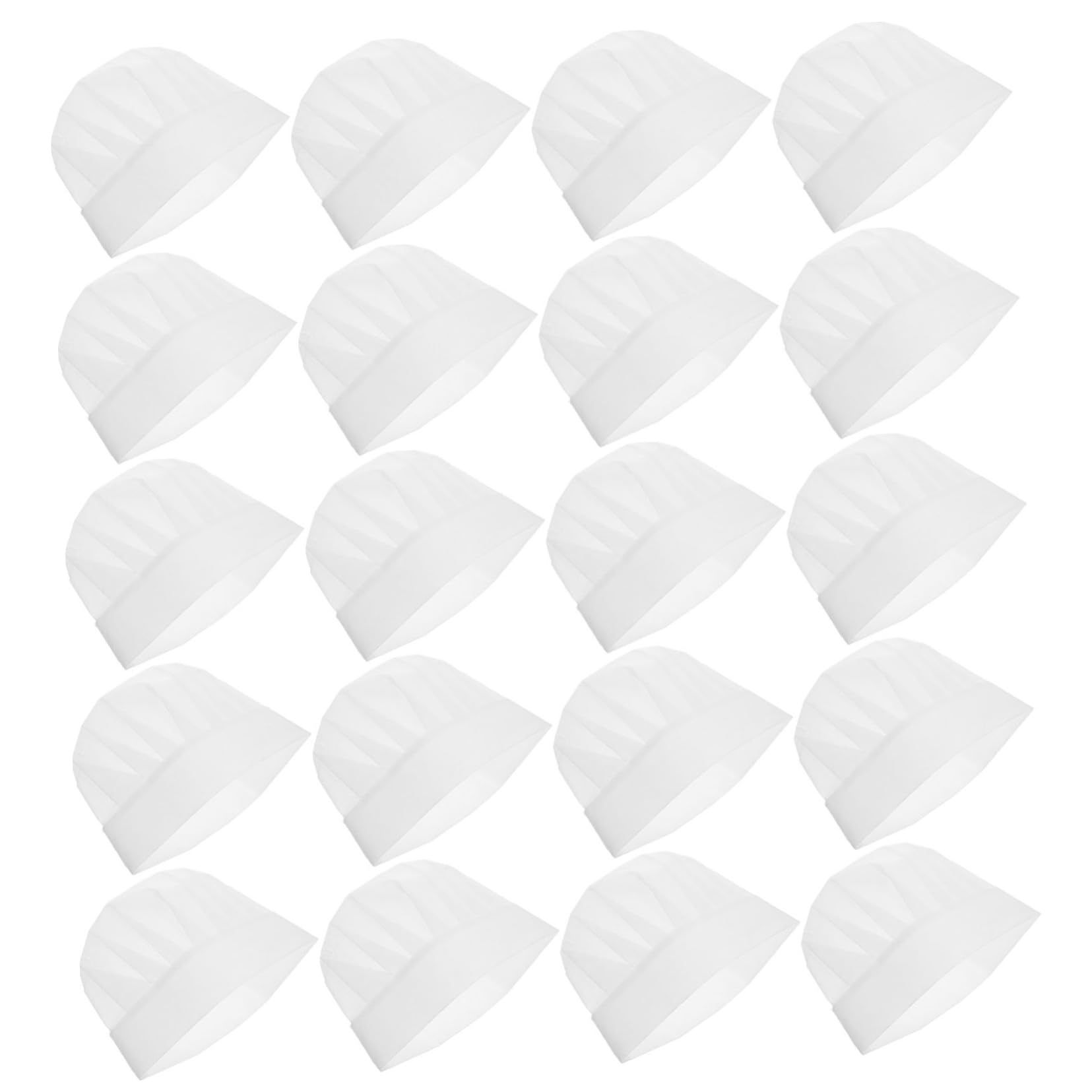 OUNONA 20Pcs Disposable Chef Hats Lightweight Simple White Headgear for Cooking Baking for Boys for Home School and Parties