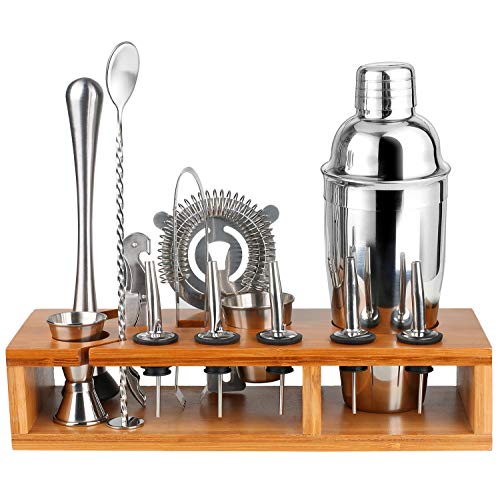 Like-very - Coctelera de Acero Inoxidable, Juego de 13 Piezas, para cóctel, para Hombres y Mujeres