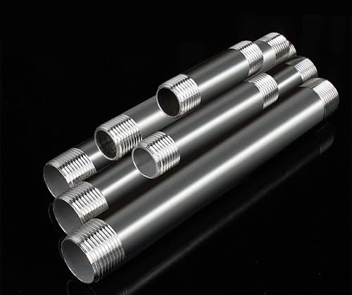 Fitvell ZWJ-SFP-2202050 304 Stainless Steel Nipple Pipe Fitting 1/2 Inch Npt X 1/2 Inch Npt Male Thread Cast Pipe Fittings 6 Inch 150Mm Length thumb #2