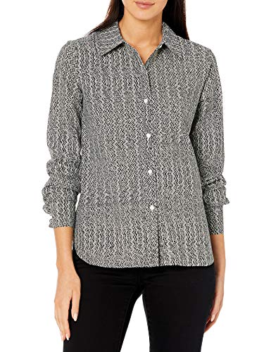 Lyssé Women's Schiffer Button Down Printed, Crystal Texture, S