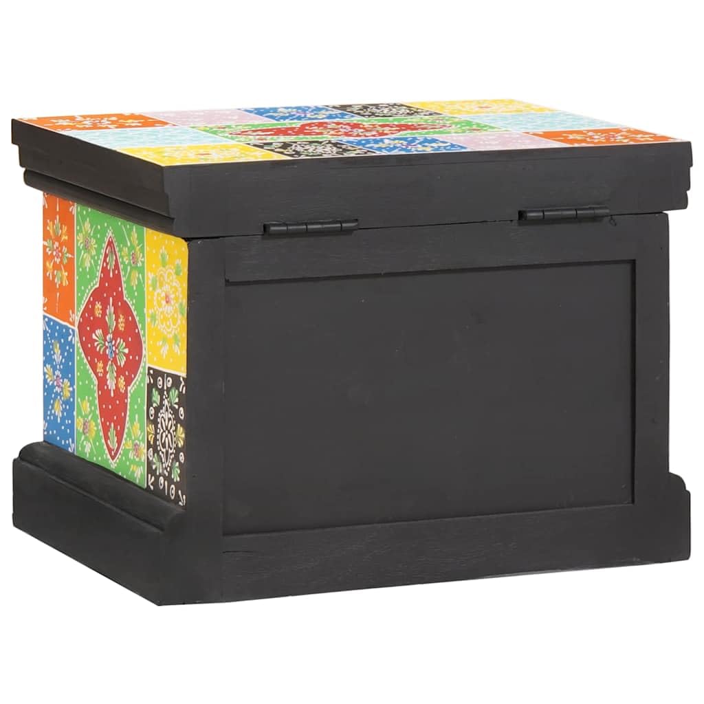 Caja de almacenamiento de madera de mango: caja de almacenamiento rectangular de madera maciza mango 40x30x30 cm como caja de almacenamiento multicolor para el dormitorio