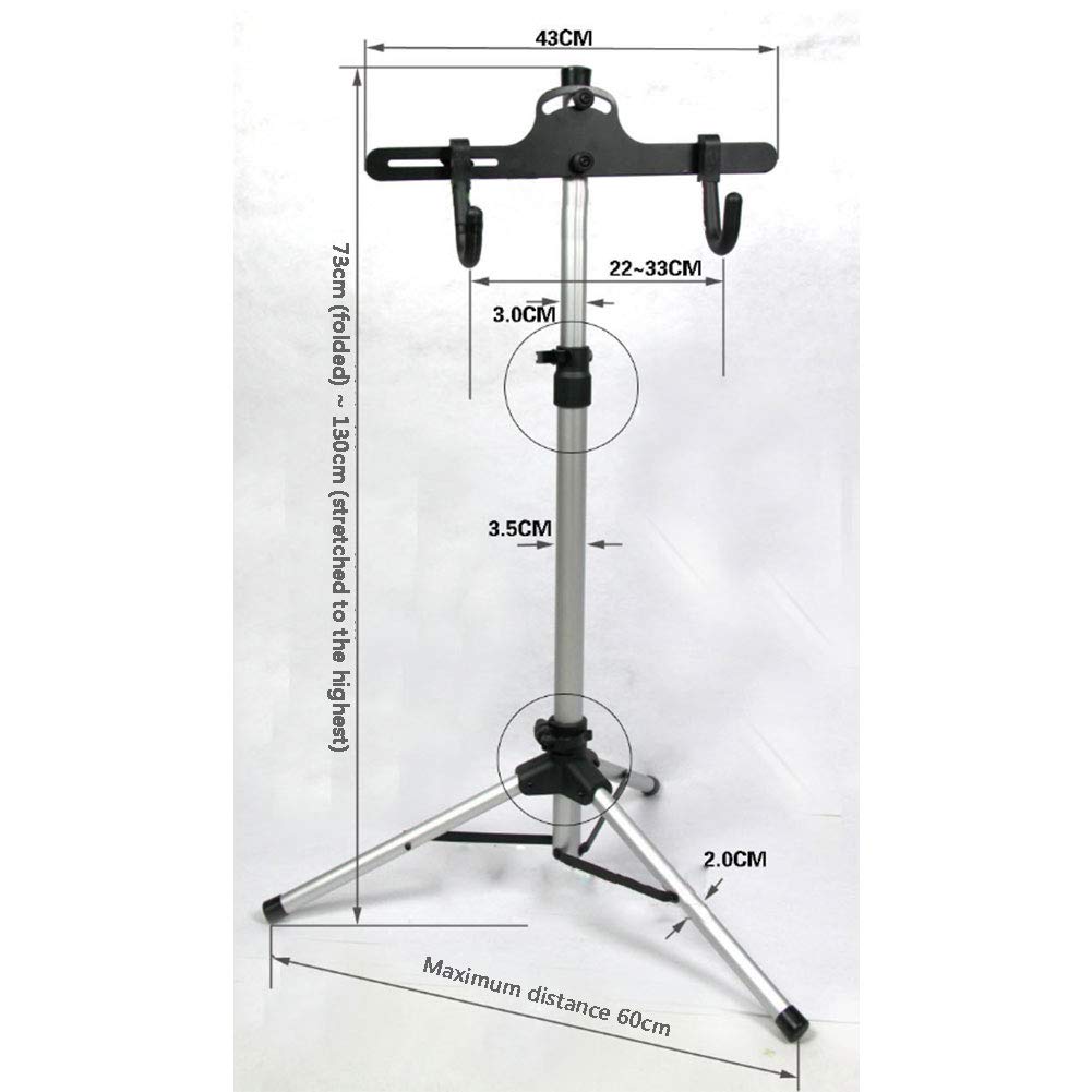 NANANA Pied Atelier Vélo VTT Montage Support Stand Réparation Hauteur Réglable 70-130cm, Convient pour Les VTT et la Plupart des Vélos