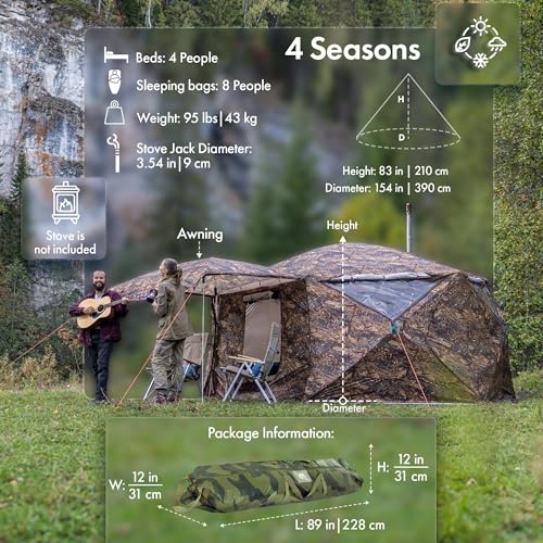 Carpa doble capa con horno para clima extremo 9 personas miniatura 2