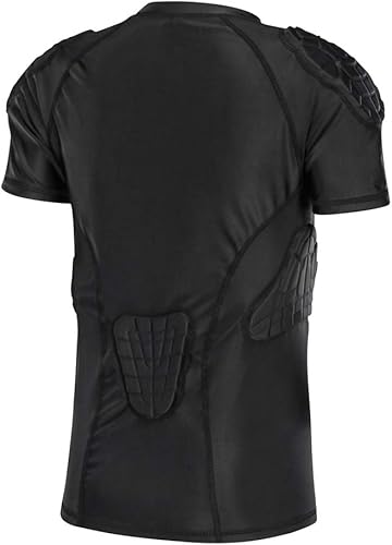 Miniatura 2 de TUOY Camisas protectoras acolchadas para niños y jóvenes, camisas de compresión acolchadas para fútbol, paintball, béisbol