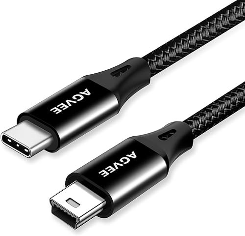 Miniatura 10 de AGVEE Paquete de 2 cables USB-C a mini USB de 6 pies, trenzado duradero Mini-B de 5 pines a tipo C, cargador de datos OTG para Hero 3+, controlador