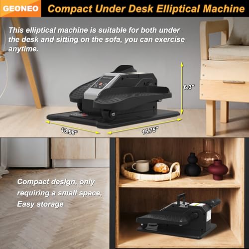Under Desk Elliptical Machine, Electric Ellipse Leg Exerciser for Senior, Quiet & Portable Seated Pedal Exerciser with Remote Control, Manual & Auto Mode, 12 Adjustable Speeds - Image 3