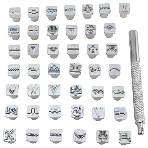 Poinçons en métal pour maroquinerie Lot de 44 outils tampons de 10mm