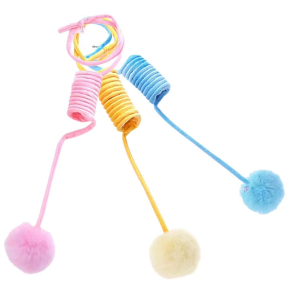 Toddmomy 3Pcs Cat Plush Ball Suction Cup Balls for Indoor Cats Engaging Pet Plaything for Health and Exercise Present