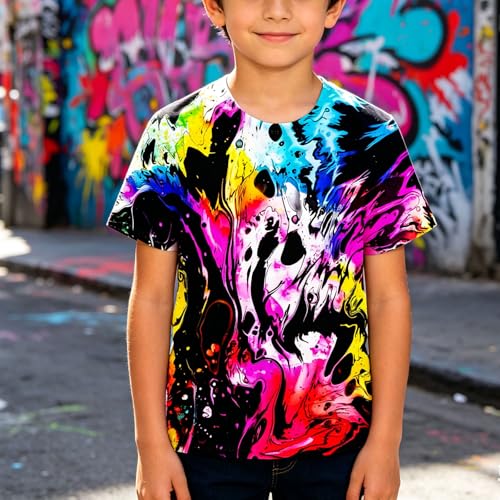 Image of LAIDIPAS Boys Girls 3D Graphic T-Shirt Short Sleeve Tops Tees 6-16 Years
