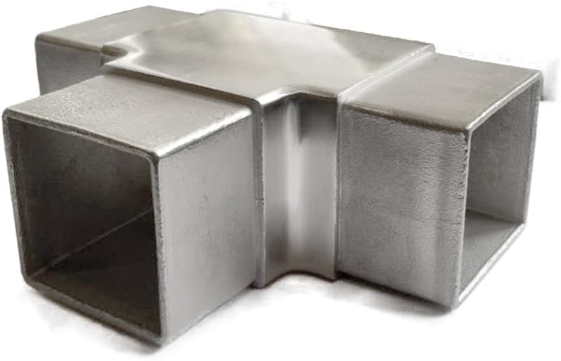 Stainless Steel 316 3-Way Structural Fitting Handrail Connector 180 degree for 2 OD (16 Gauge, 1.5mm) Square Tubing