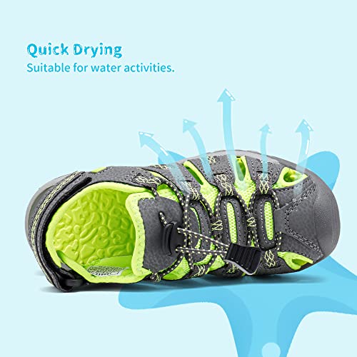 Image of DREAM PAIRS Boys Girls Summer Outdoor Athletic Sport Sandals Walking Water Hiking Hook and Loop Adjustable Multicolor for Toddler /Little /Big Kids