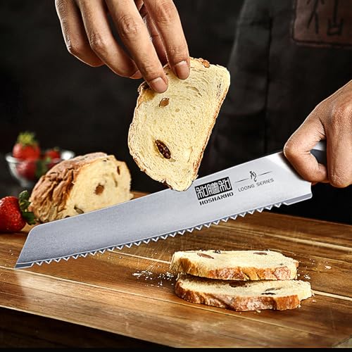 HOSHANHO Bread Knife 8 inch, Japanese High Carbon Stainless Steel Serrated Bread Knife, Professional Bread Cutting Knives for Homemade Bread - Image 6