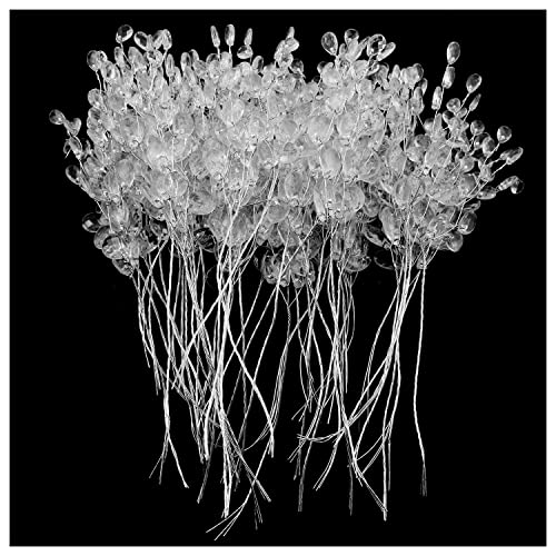 Sqxbk Artificial Flower Bouquet 50Pcs White Plastic Artificial Flower Stem With Crystal Acrylic Bead Drop For Wedding Party Home Decor 15Cm Crystal Bud Branches #TOP24