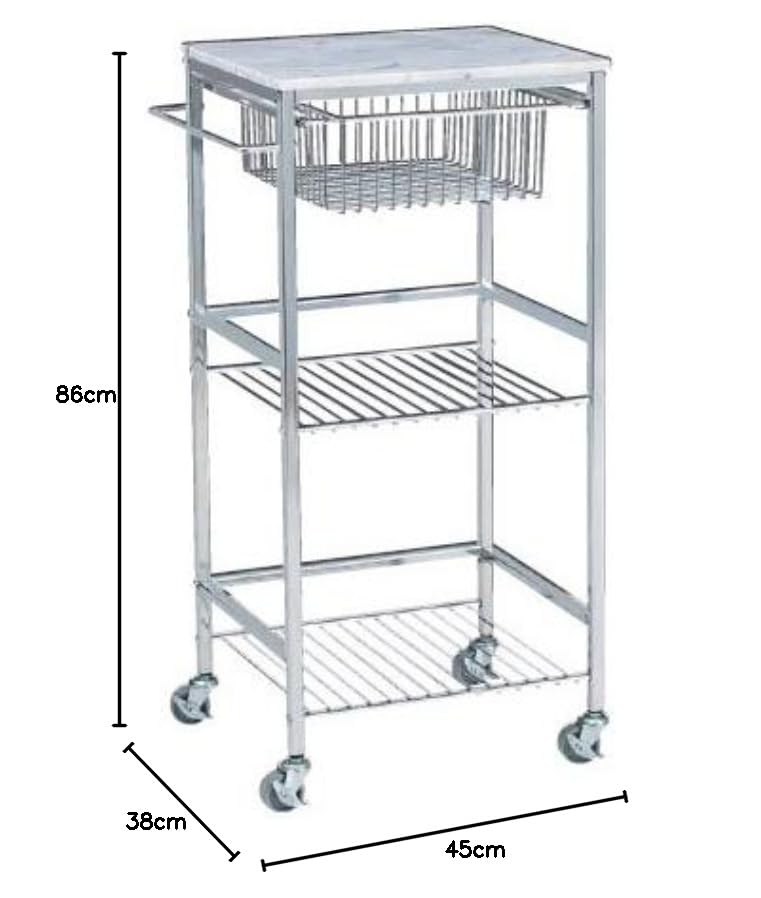 Amazon｜ASPLUND マーブルトップトローリー S 221199 シルバー