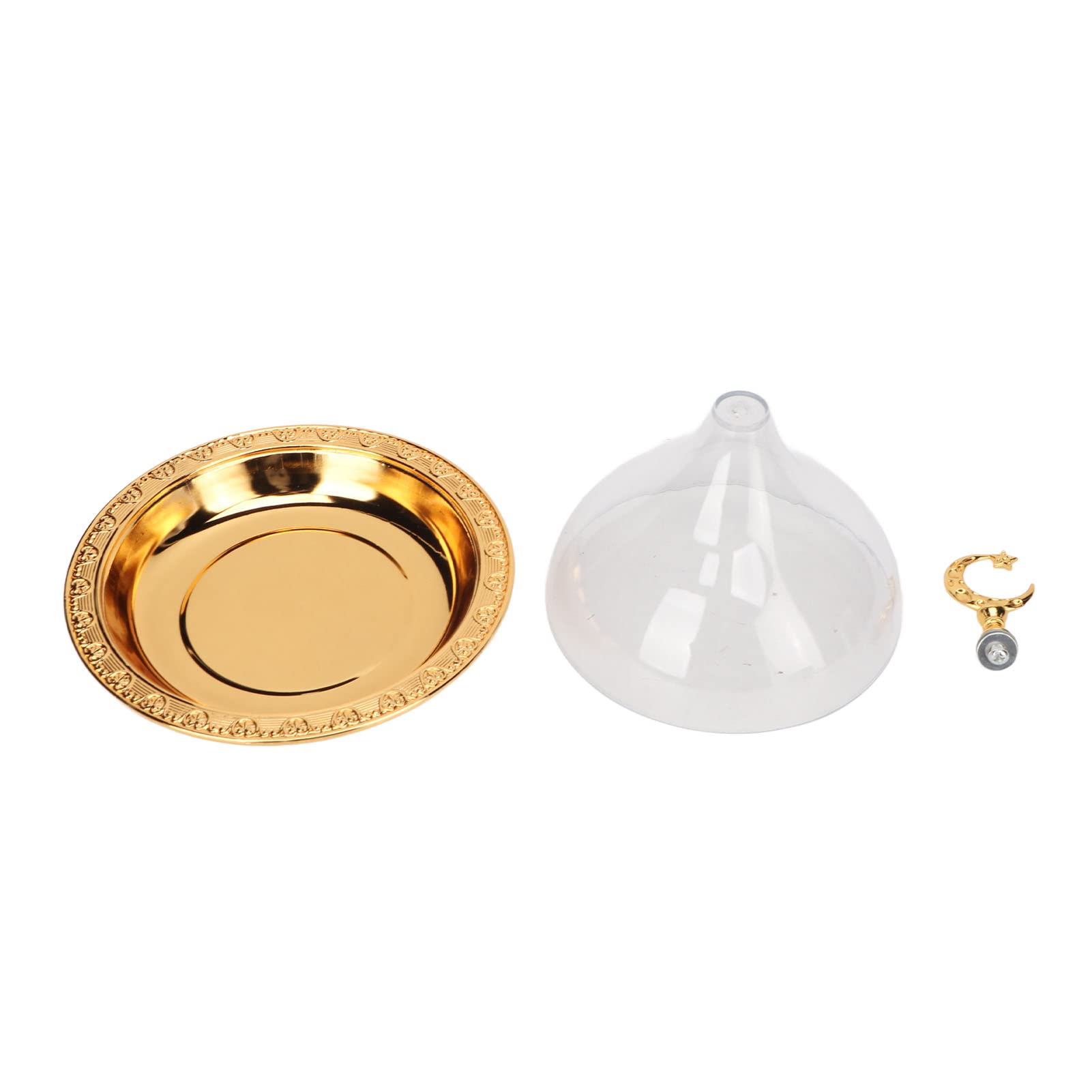 Fockety Supporto Per Torte Con Coperchio A Cupola - Piatto Da Portata In Metallo Dorato E Acrilico, Vassoio Per Feste E Dessert