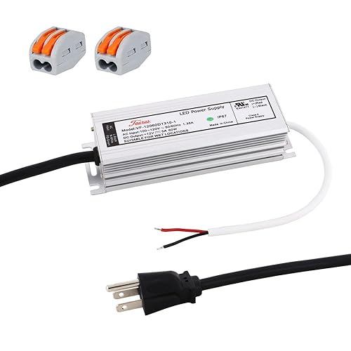 E ENERSYSTEC UL Reconocido 12V LED Driver 60 vatios 12V fuente de alimentación 12V 12V 12V 60W IP67 impermeable con cable de CA 3 clavijas 120V a