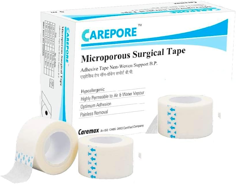 comfortmedi Carepore-Surgical Paper Tape,Size: 1' Inch(2.50 Cm X 9.14 Mtr)12 Rolls.(1' Inch)