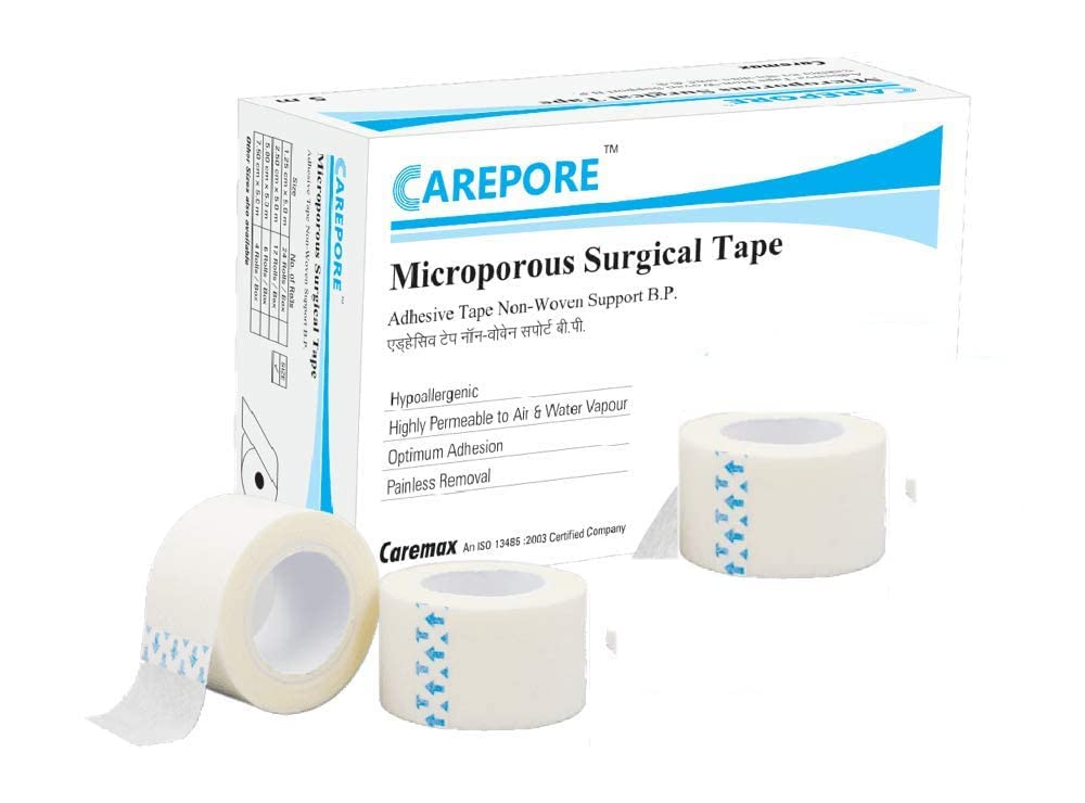 comfortmedi Carepore-Surgical Paper Tape,Size: 1' Inch(2.50 Cm X 9.14 Mtr)12 Rolls.(1' Inch)