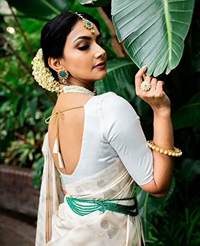 Image of Flosive Women's Kanjivaram Silk Saree With Handloom Weaving Work With Blouse Piece