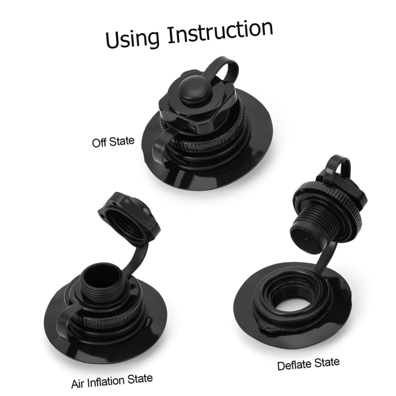 TOYANDONA Boston De Boquilla De Gas Kayac Adaptador De Manguera De De Inflado Inflación Válvula De Aire para Válvula Boston De Polivinilo Negro