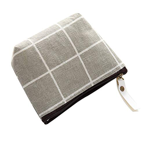 Nowakk Porte-Monnaie en Coton et Lin Femme en Toile Grande Peut collecter de Petits Objets tels Que des Cartes de pièces de Monnaie de Monnaie Petits Ornements Etc-Gris Cover