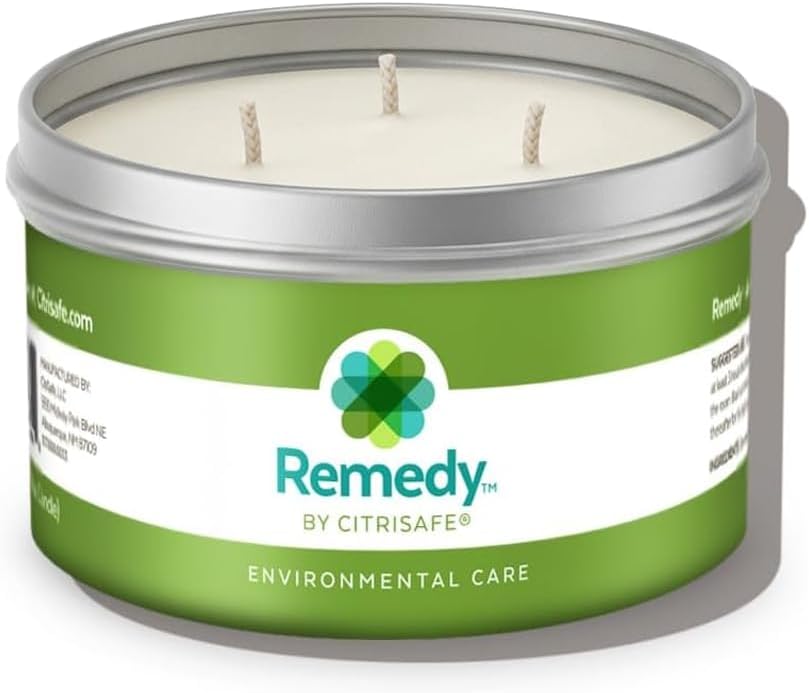Remedy Environmental Candle for Musty Rooms, Unscented Soy 3-Wick, 5 oz | Air freshness for contaminated spaces where we live and breathe; trusted by remediation professionals