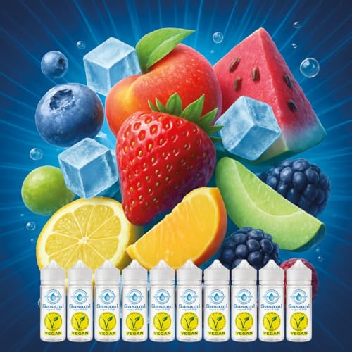 Aroma concentrado vegano Sasami Frostbite Edition, pack de 10 botes x 10ml de frescor