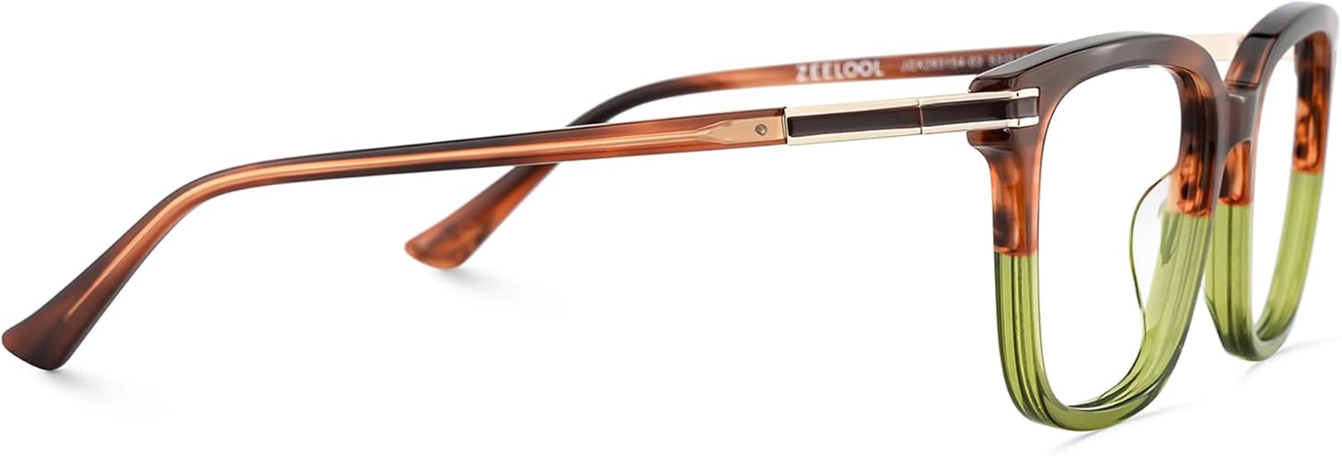 Zeelool Glasses Frame For Women Men, Square Eyeglasses Frame with Clear Lens Metal Accent Hinges Kenny ZJGX293154 - Image 8