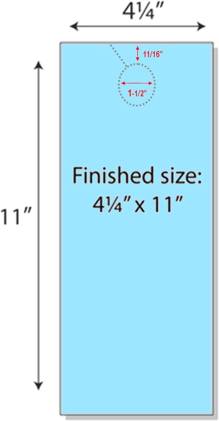 Door Hangers, Print-Ready, 4.25" x 11", 2-UP on 8.5" x 11" Blue 67-lb Vellum, Perforated for Separation with 1.5" Holes - 250 Sheets