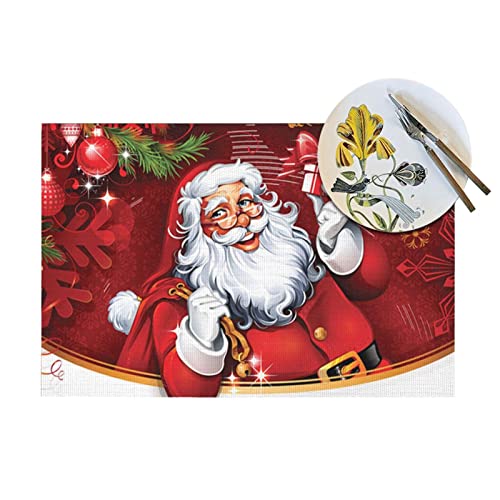 Sets de table Père Noël anti-brûlure pour préserver votre bois