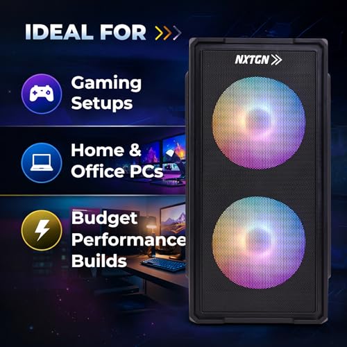 Image of NXTGN Premium Tower Desktop PC | Core i7-6700 3.40GHz | 16GB DDR4 RAM | 512GB M.2 NVMe SSD | Windows 11 Pro & MS Office 2021 | Dual-Band 5G WiFi + Bluetooth | 2 RGB Fans | 2-Year On-Site Warranty