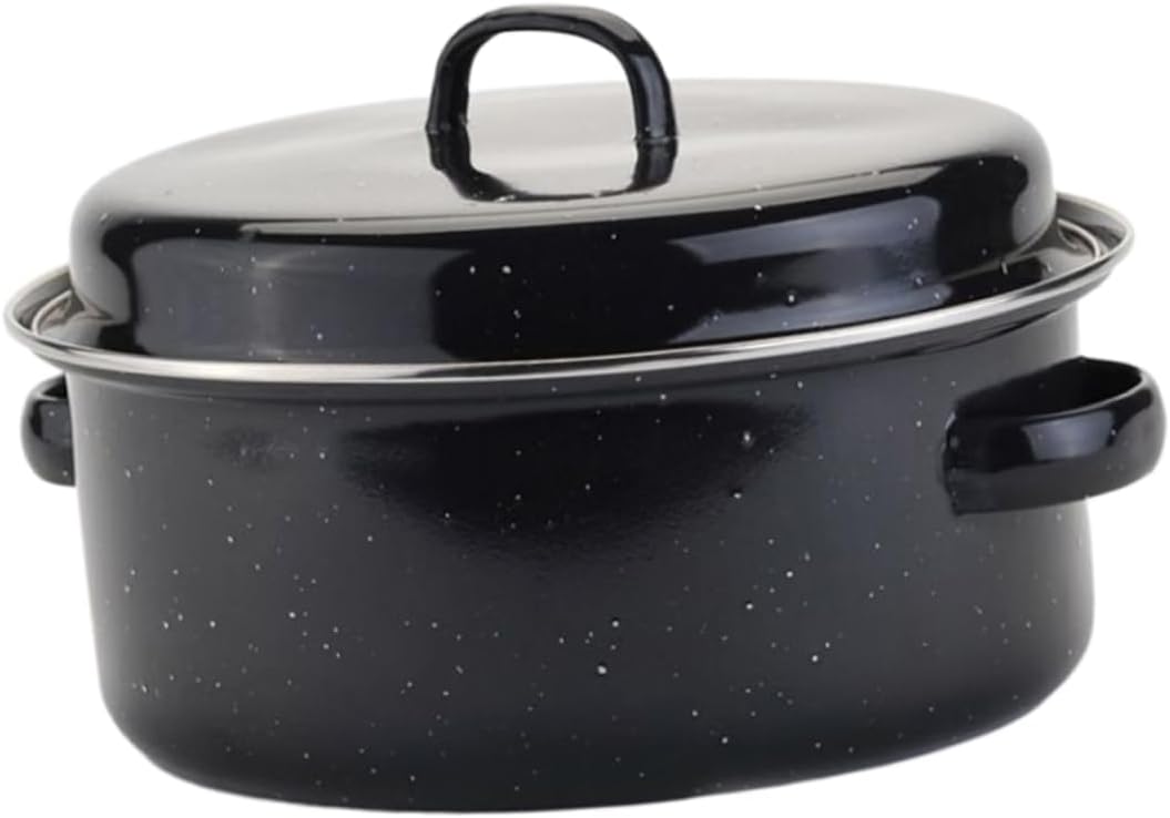 IMIKEYA Covered Round Roaster Kitchen Roasted Pan Roasted Corn Pot Chinese Chestnut Pot Roaster Lid Roasting Roasting Rack Cooking Lid Casserole Dish Heat Storage Temperature Control