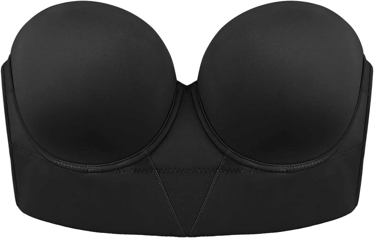HSIA Strapless Bras for Women, Longline Corset for Large Bust Plus Size Supportive Bustier Minimizer Convertible Bandeau - Image 7