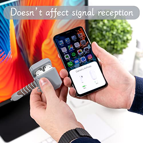 [2 Pack] Airpods 1/2 Case, Cool 3D Cartoon Thunder Hammer Airpods Case, Funny Appa Wild Ox Airpods 2Nd Generation Case Fashion Silicone Protective Case Gift For Boys Teen -Suihuoji #TOP2