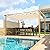 HAPPATIO 10' X 13' Pergola Retractable Pergola Canopy for Backyard, Garden, Patio; Woodgrain-Look Aluminum Pergola with Retractable Pergola Canopy, Includes Anchors and Expansion Screws (Beige)