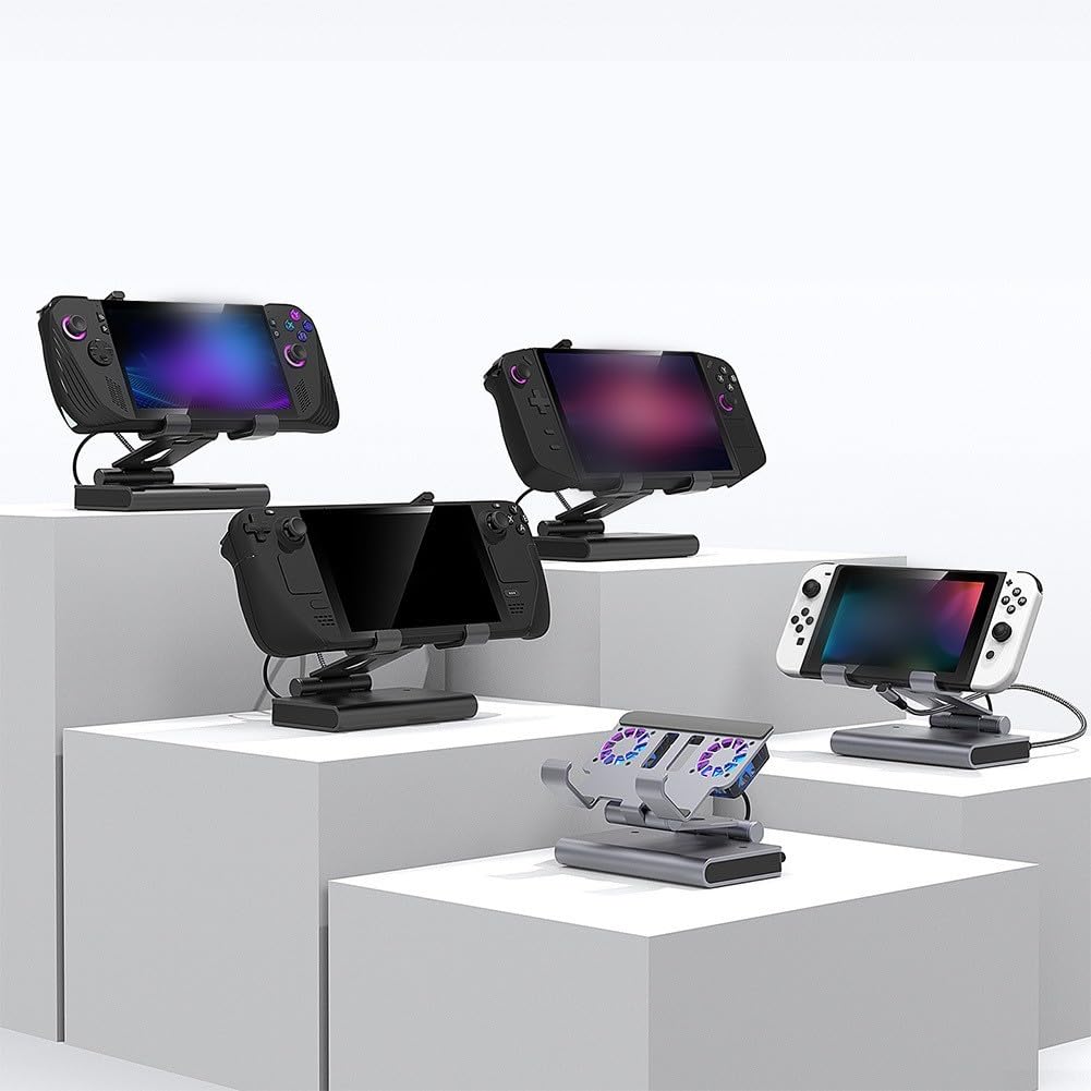 Dock di raffreddamento per OneXPlayer APEX, stazione Gigabit Ethernet 4K a 60 Hz, base multifunzione, hub USB, accessorio per console di gioco, ricarica rapida (nero)