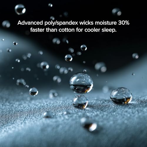 Image of Bare Home Cooling Performance Jersey Knit Stretch Sheet Set, Moisture-Wicking & Breathable, 4-Way Stretch Bed Sheets, Envelope Pillowcases (Twin, White)