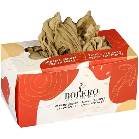 Bolero 120 Pack Single-Use Try On Socks, Nude, One Size (N16) Cover