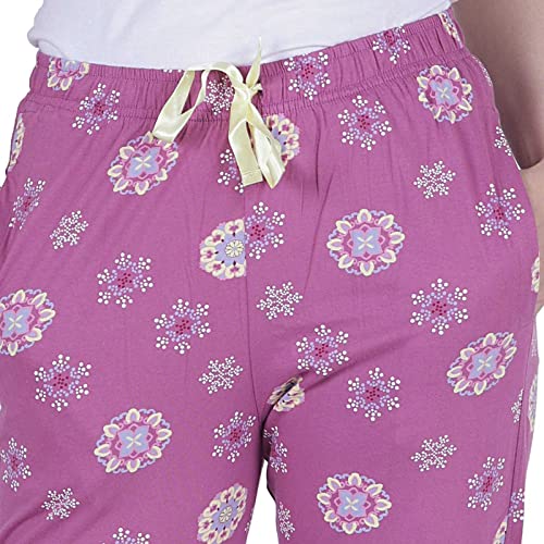 Image of Women's Cotton Printed Night Pyjama with Two Pockets