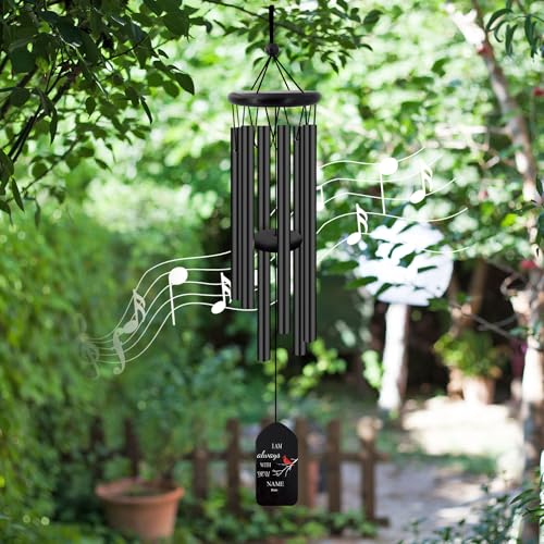 Image of Personalized WindChimes Outdoor Deep Tone,Large Customized Memorial Wind Chimes for Loss of Loved One Engrave Tree of Life,Sympathy Wind Chimes Outside, Gifts for Mother,Garden Home Yard Hanging Decor