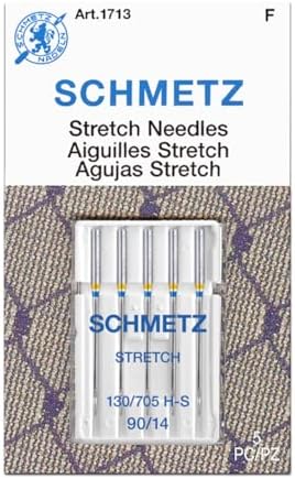 SCHMETZ Stretch Sewing Machine Needles - Precision Needles, Size 90/14, 5-Needle Cards, Pack of 1