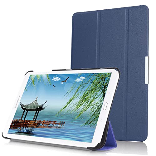 Kuesn Galaxy Tab A 9.7 Smart Case, Standing Cover Folio Case for 2015 Galaxy Tab A Tablet (9.7 Inch, SM-T550 P550) SM-T555C P555C Three Viewing Angles with Auto Sleep/Wake Feature (Dark Blue)